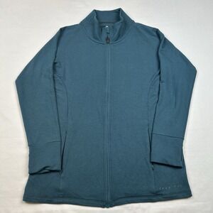 Free Fly Apparel Women's Full Zip Jacket Blue Green Sz XL Fleece Windbreaker
